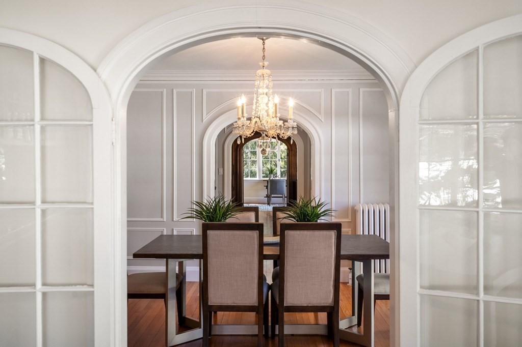 5 Hammond Street Newton, MA 02467 - Photo 7 of 40 a view of a dining room with furniture and chandelier