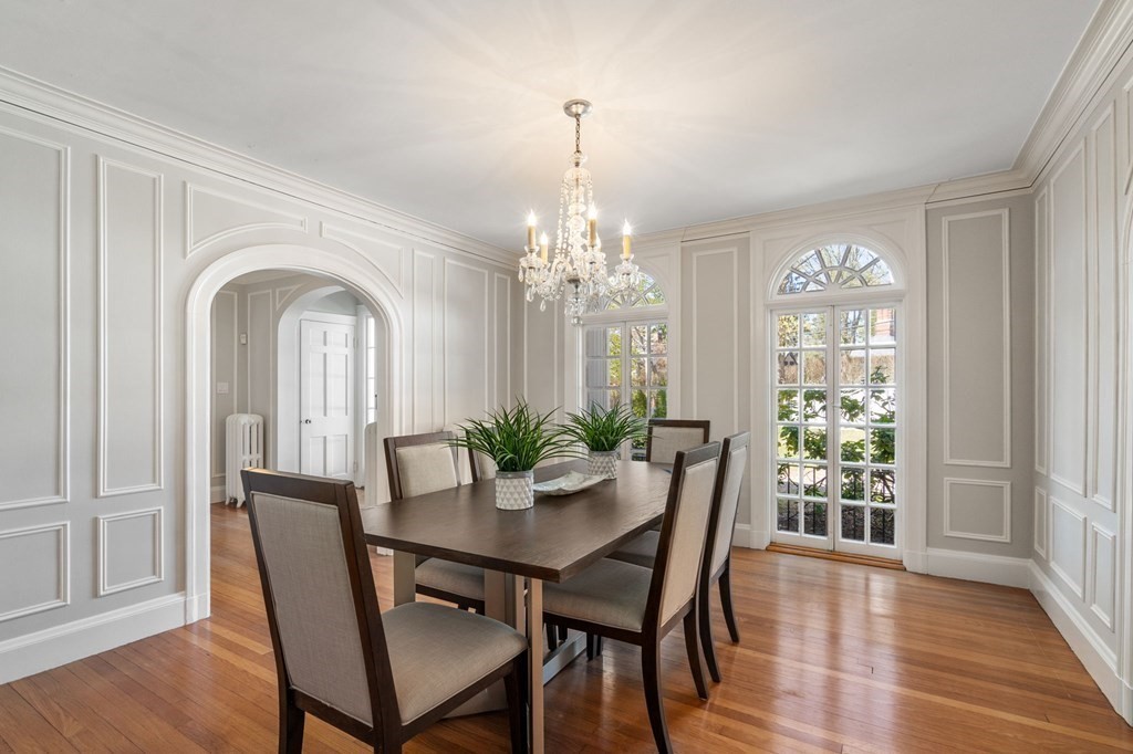 5 Hammond Street Newton, MA 02467 - Photo 10 of 40 a view of a dining room with furniture window and wooden floor