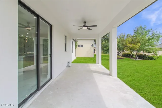 a view of an entryway with garden