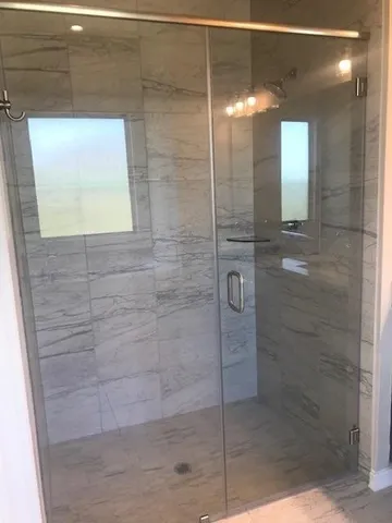 a bathroom with a shower