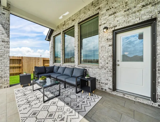 a outdoor space with furniture