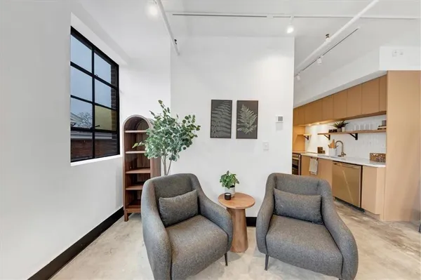 a living room with furniture