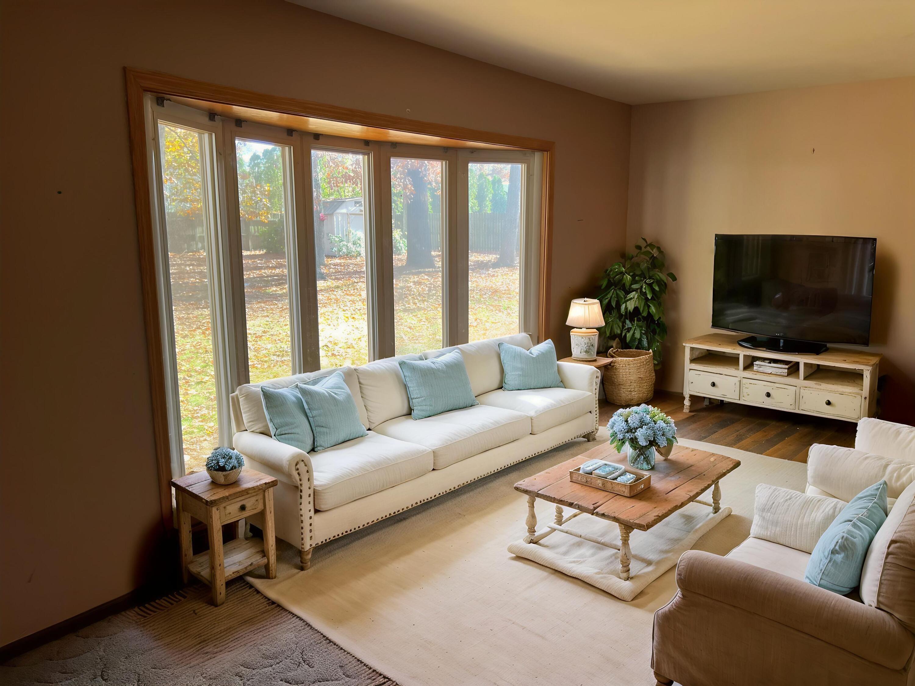 12243 Duttlinger Lane Wheatfield, IN 46392 - Photo 11 of 27 a living room with furniture a flat screen tv and a large window