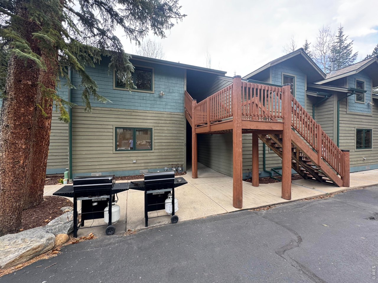 2100 Fall River Road, Unit 4 Estes Park, CO 80517 - Photo 2 of 28 a view of a house with a patio and backyard