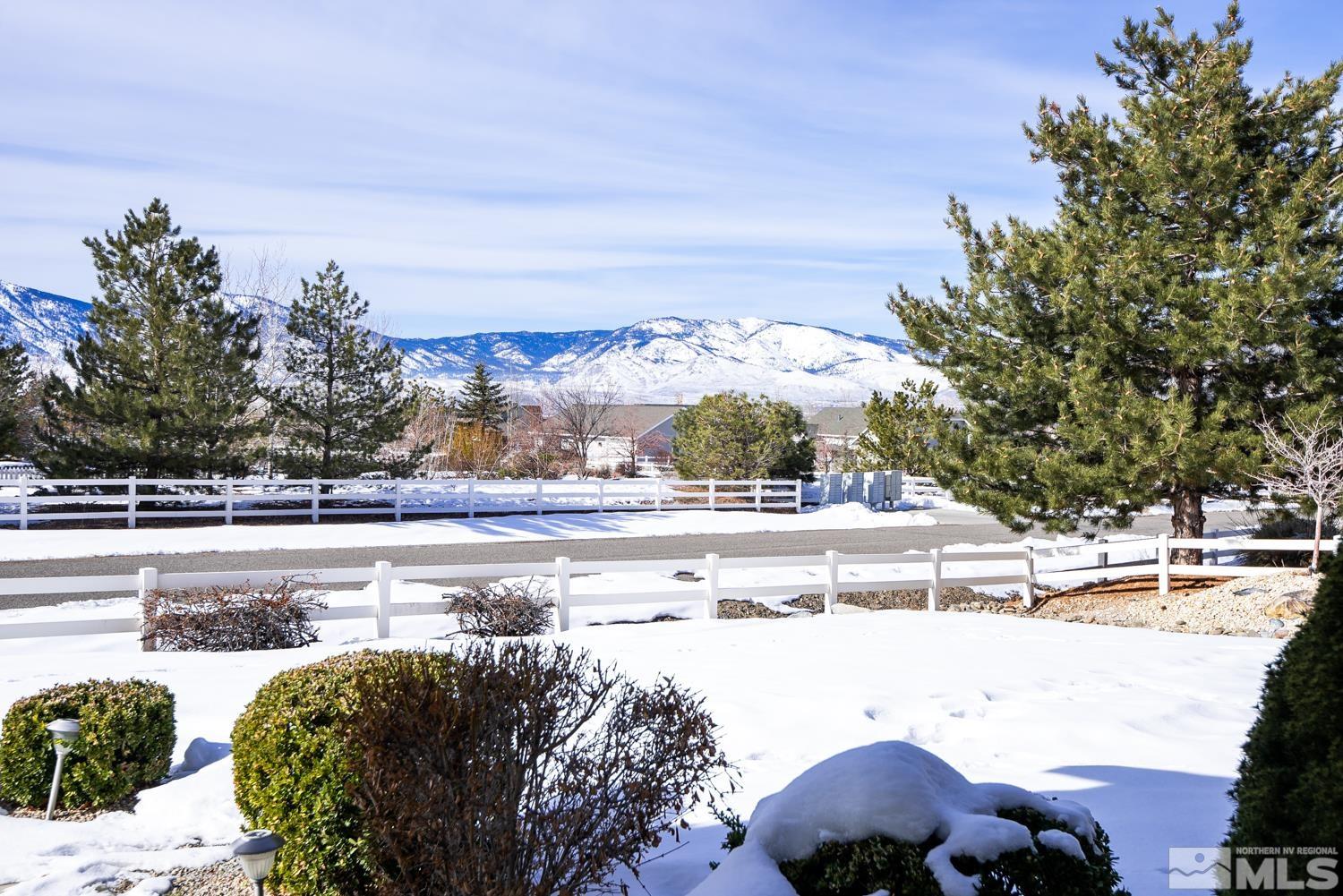 2647 Skyline Drive Minden, NV 89423 - Photo 37 of 39 a view of a swimming pool with an outdoor seating and a garden