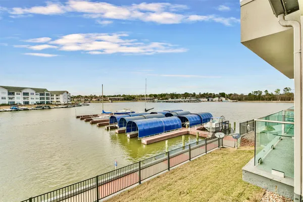 a view of a lake with houses