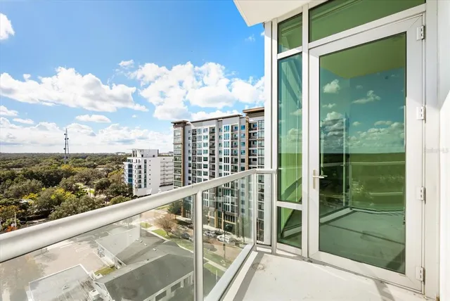 a view of balcony with city view