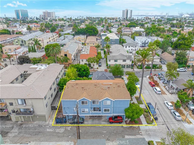 an aerial view of multiple houses