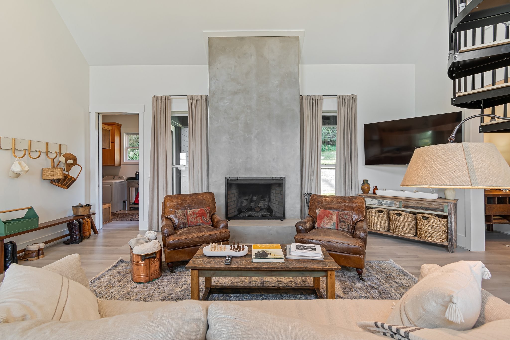 8740 Howell Road Mount Pleasant, TN 38474 - Photo 8 of 70 a living room with furniture and a fireplace