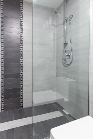 a bathroom with a shower