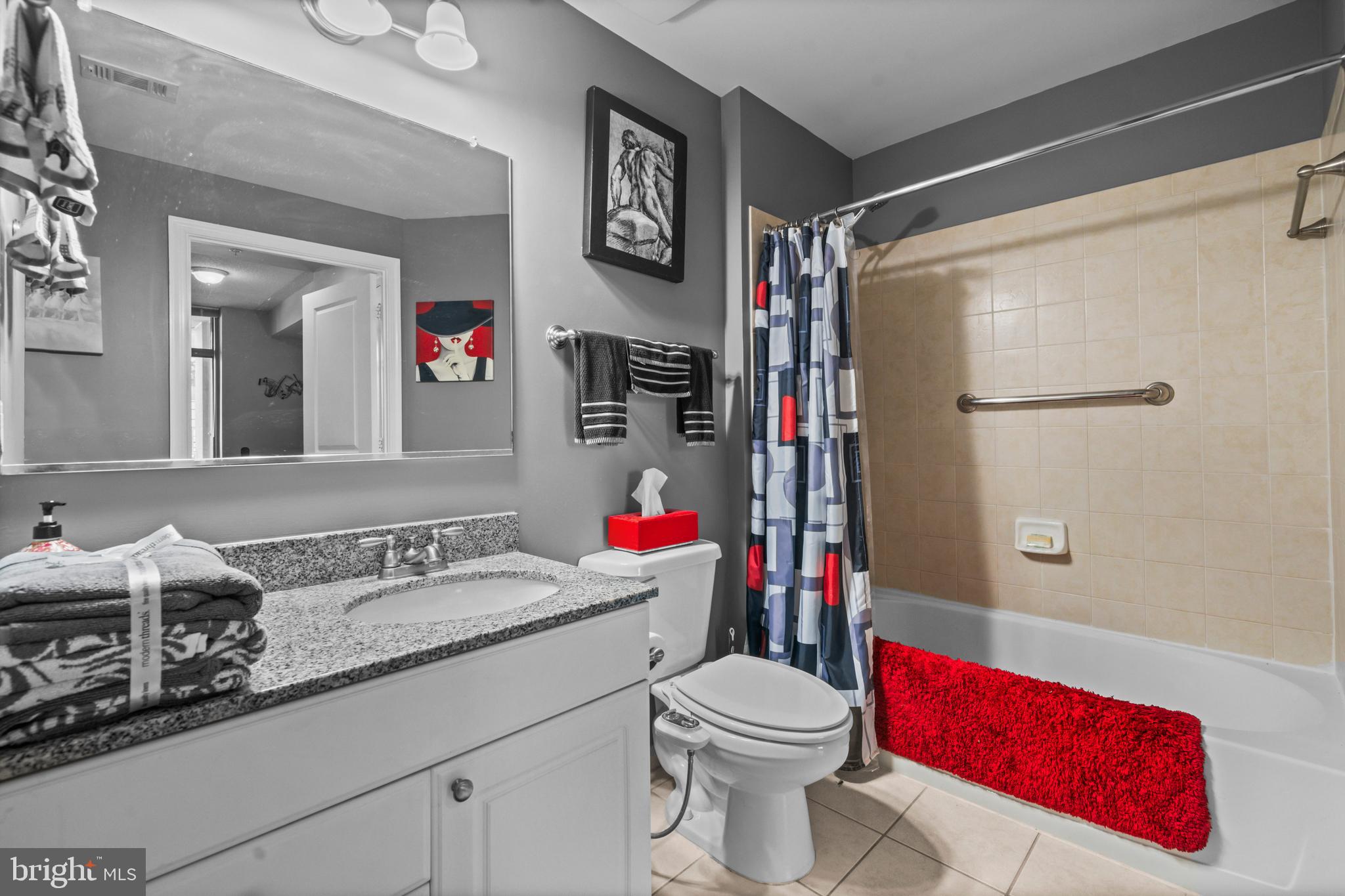 3600 South Glebe Road, Unit 215W Arlington, VA 22202 - Photo 17 of 33 a bathroom with a sink vanity mirror and toilet