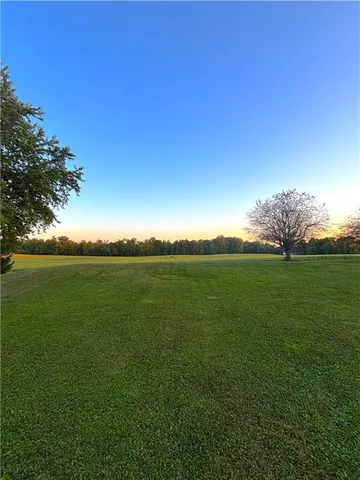 a view of a field with an ocean