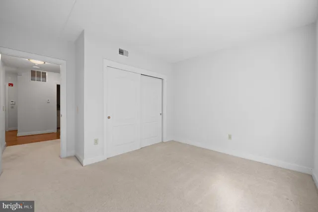 an empty room with an entryway