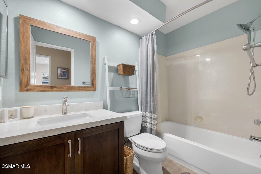 16 Valley Crest Road Simi Valley, CA 93065 - Photo 27 of 41 a bathroom with a sink a toilet and shower