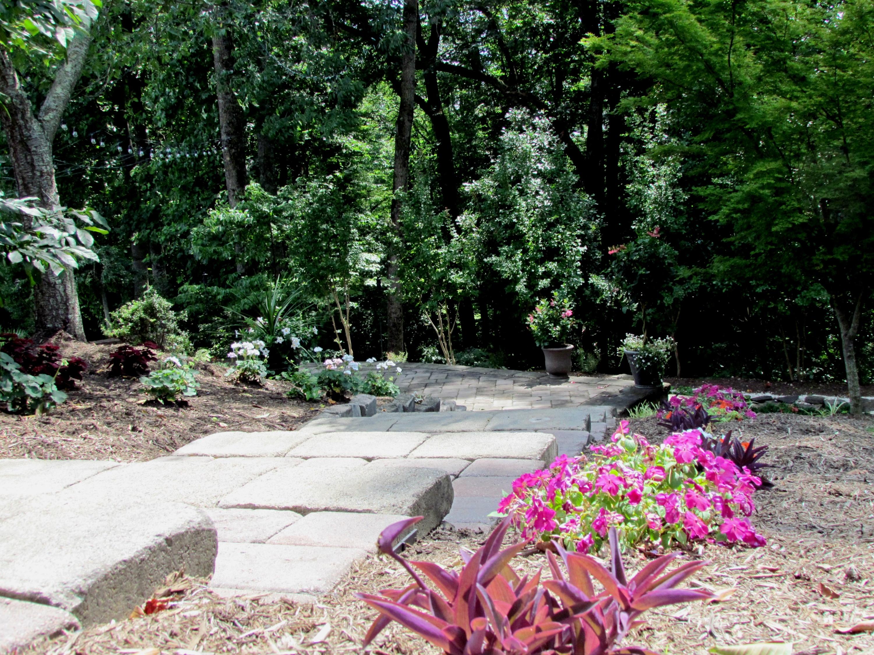 291 Robin Hood Road Bassett, VA 24055 - Photo 47 of 54 Rear Steps to Patio & Flower Garden