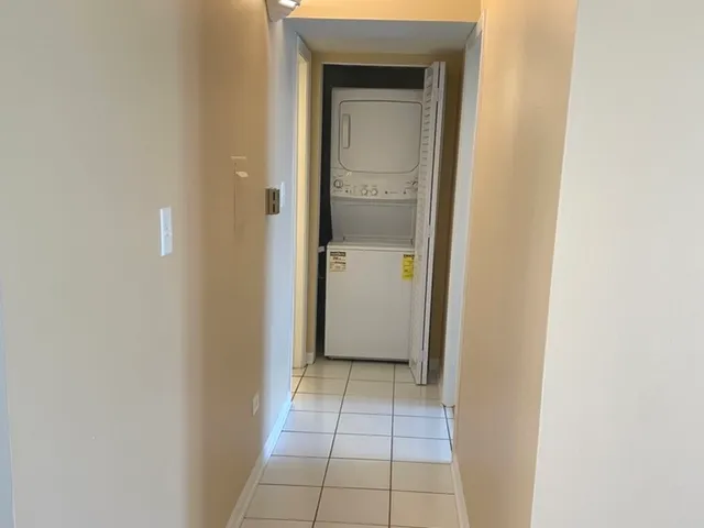 a view of a bathroom with a tub