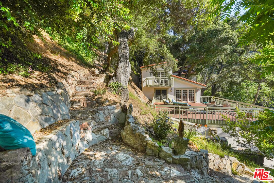 964 Old Topanga Canyon Road Topanga, CA 90290 - Photo 70 of 75 a aerial view of a house with a yard