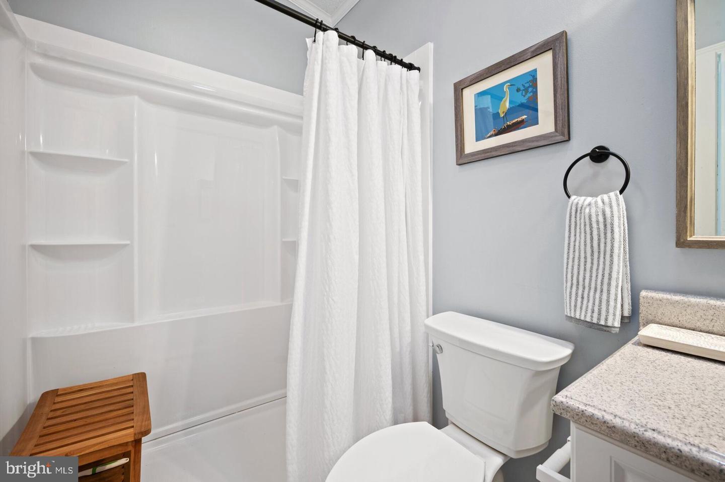 32217 Sandpiper Drive Lewes, DE 19958 - Photo 13 of 21 a white toilet sitting next to a shower curtain