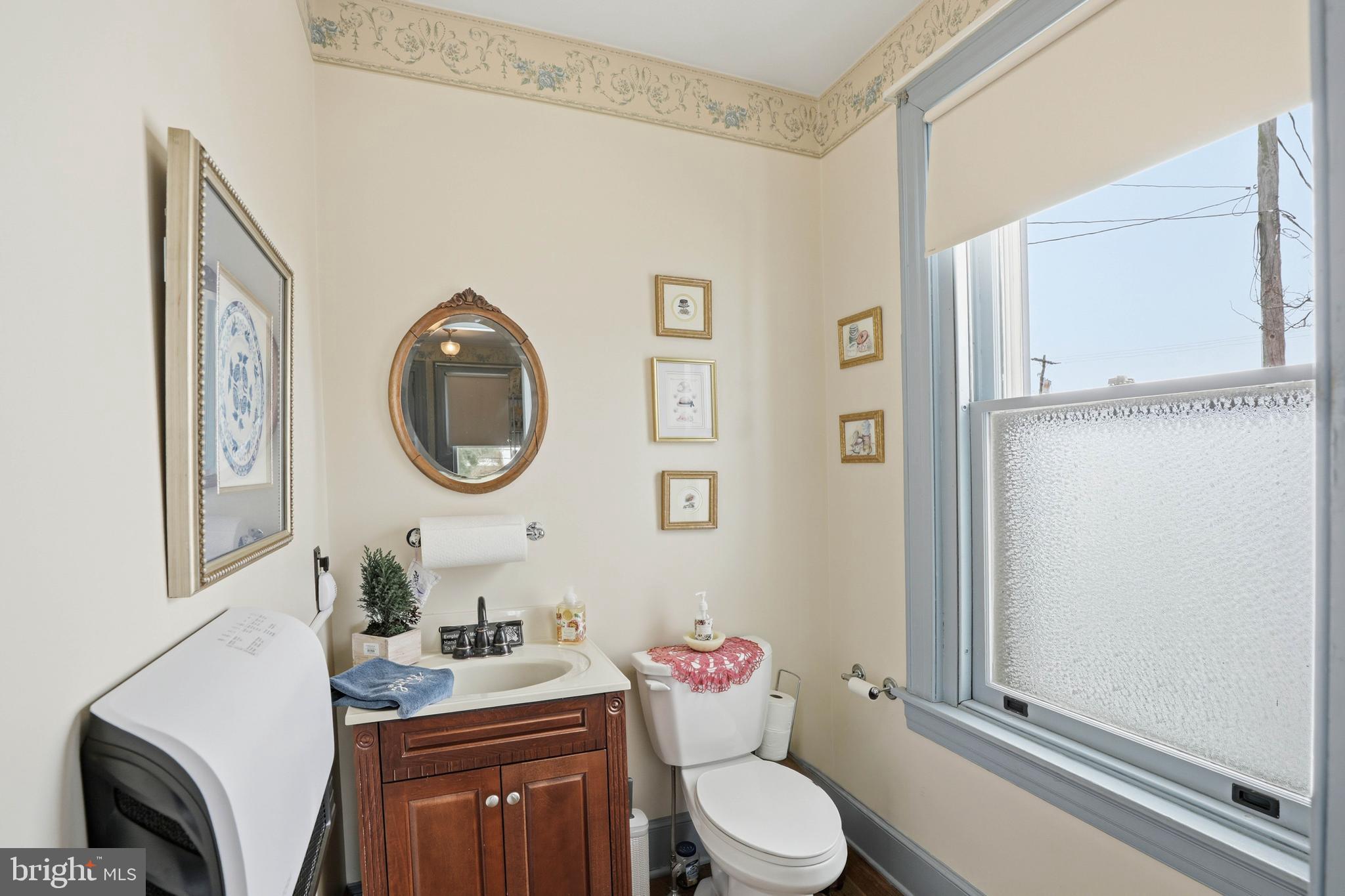 252 Frederick Street Hanover, PA 17331 - Photo 28 of 107 a bathroom with a toilet a sink and a mirror