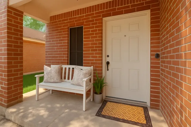 a view of a bench in the house