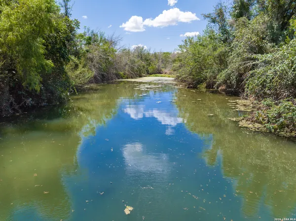 a view of a lake from a yard