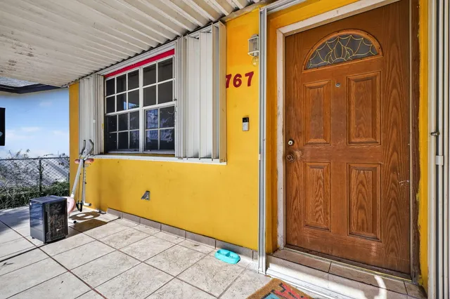 a view of front door of house