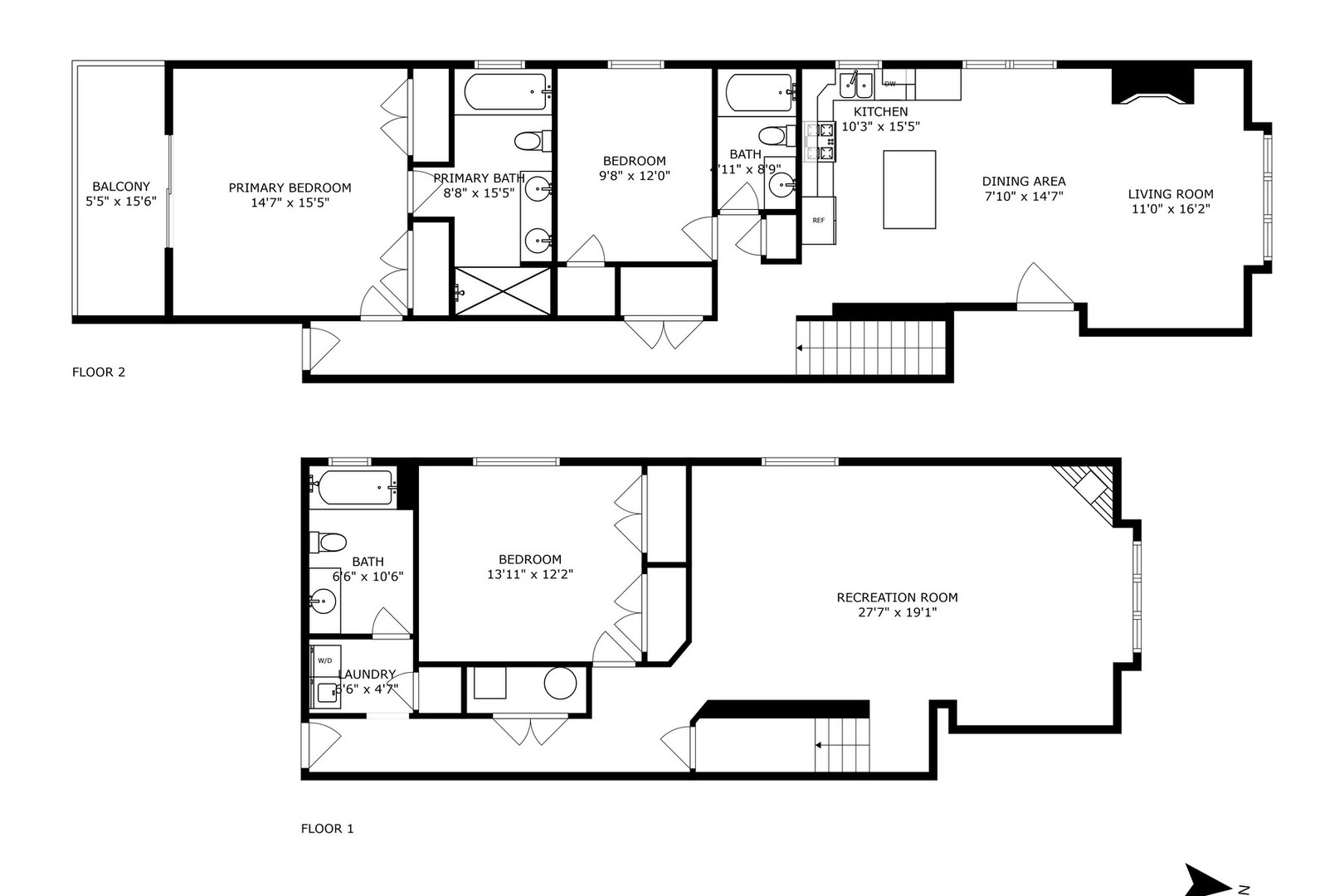 2147 West Rice Street, Unit 1W Chicago, IL 60622 - Photo 25 of 27 a picture of a floor plan