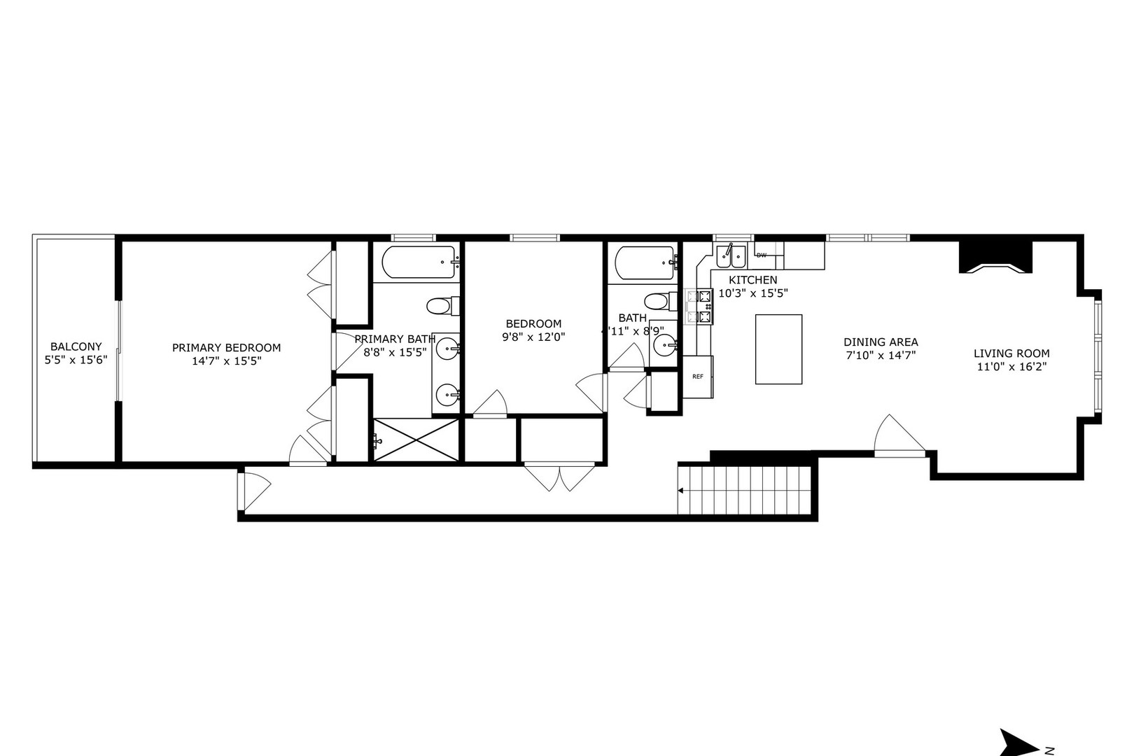 2147 West Rice Street, Unit 1W Chicago, IL 60622 - Photo 26 of 27 a picture of a floor plan