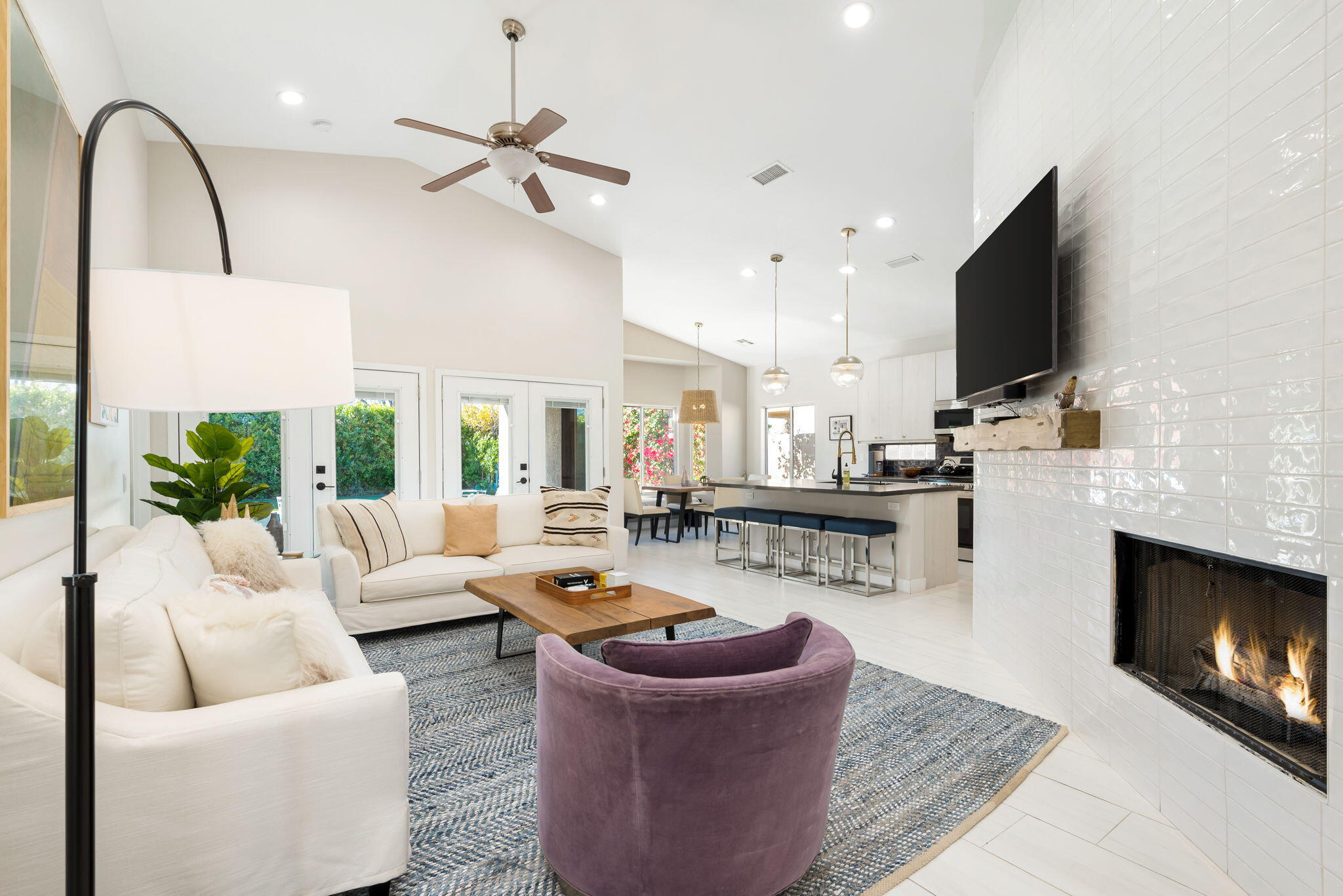 45809 Crosswater Street Indio, CA 92201 - Photo 13 of 48 a living room with furniture and a fireplace