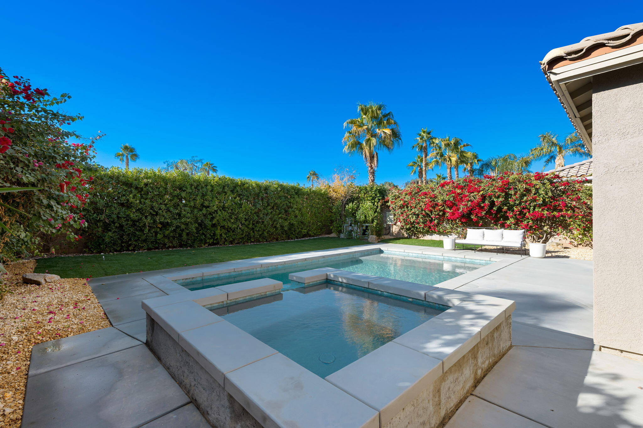 45809 Crosswater Street Indio, CA 92201 - Photo 31 of 48 a view of swimming pool with a yard