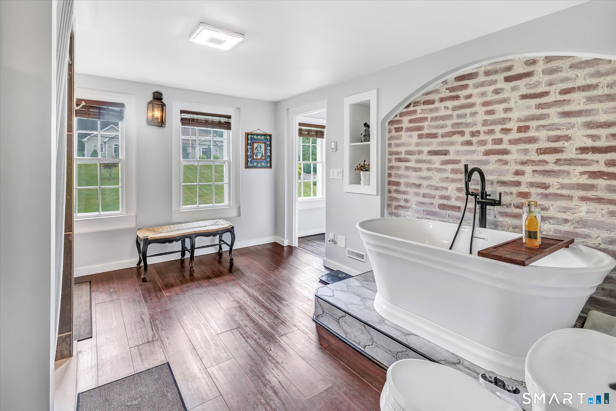 137 Rockwell Road Bethel, CT 06801 - Photo 24 of 40 SECOND FLOOR ENSUITE #3 FULL BATH WITH EXPOSED BRICK