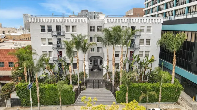 a view of a city with tall buildings