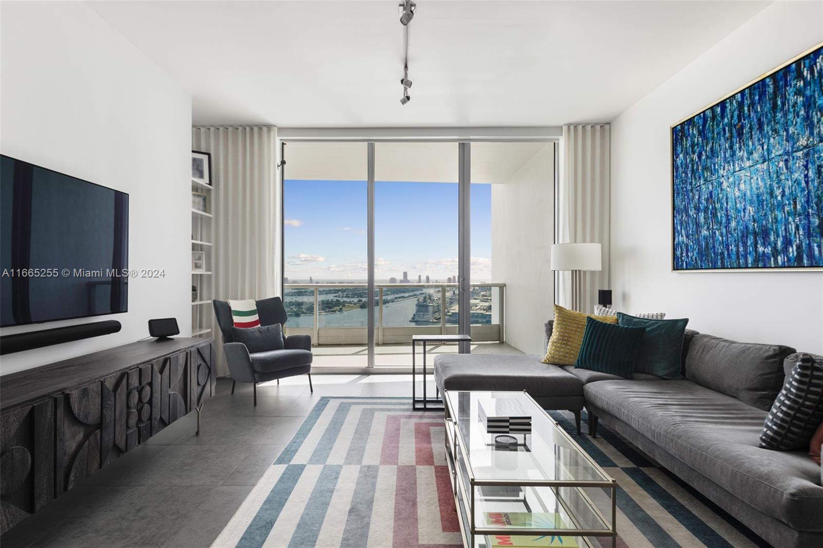 900 Biscayne Boulevard, Unit 3609 Miami, FL 33132 - Photo 1 of 36 a living room with furniture and a flat screen tv