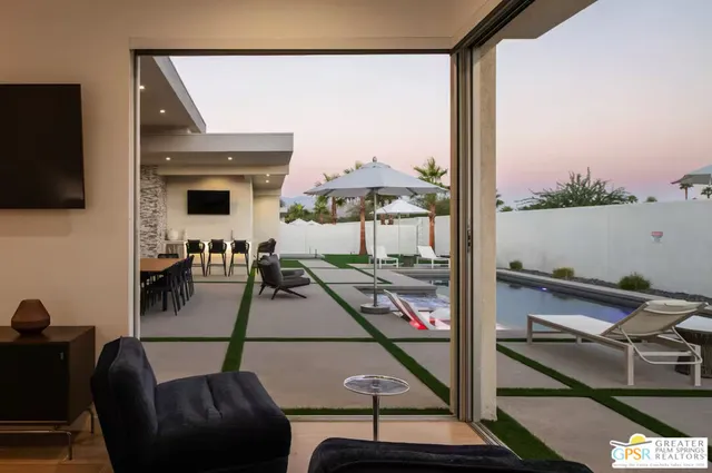 a living room with furniture