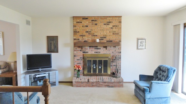 11 Prairie Drive Addison, IL 60101 - Photo 7 of 20 a living room with furniture a flat screen tv and a fireplace