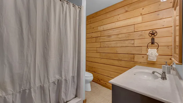 a bathroom with a sink and toilet