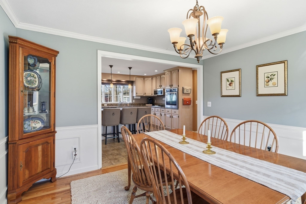 283 Forest Glen West Springfield, MA 01089 - Photo 11 of 40 a view of a dining room with furniture a chandelier and wooden floor