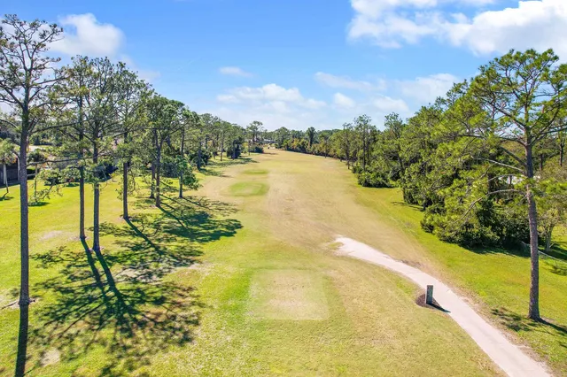 a view of an outdoor space and swimming pool