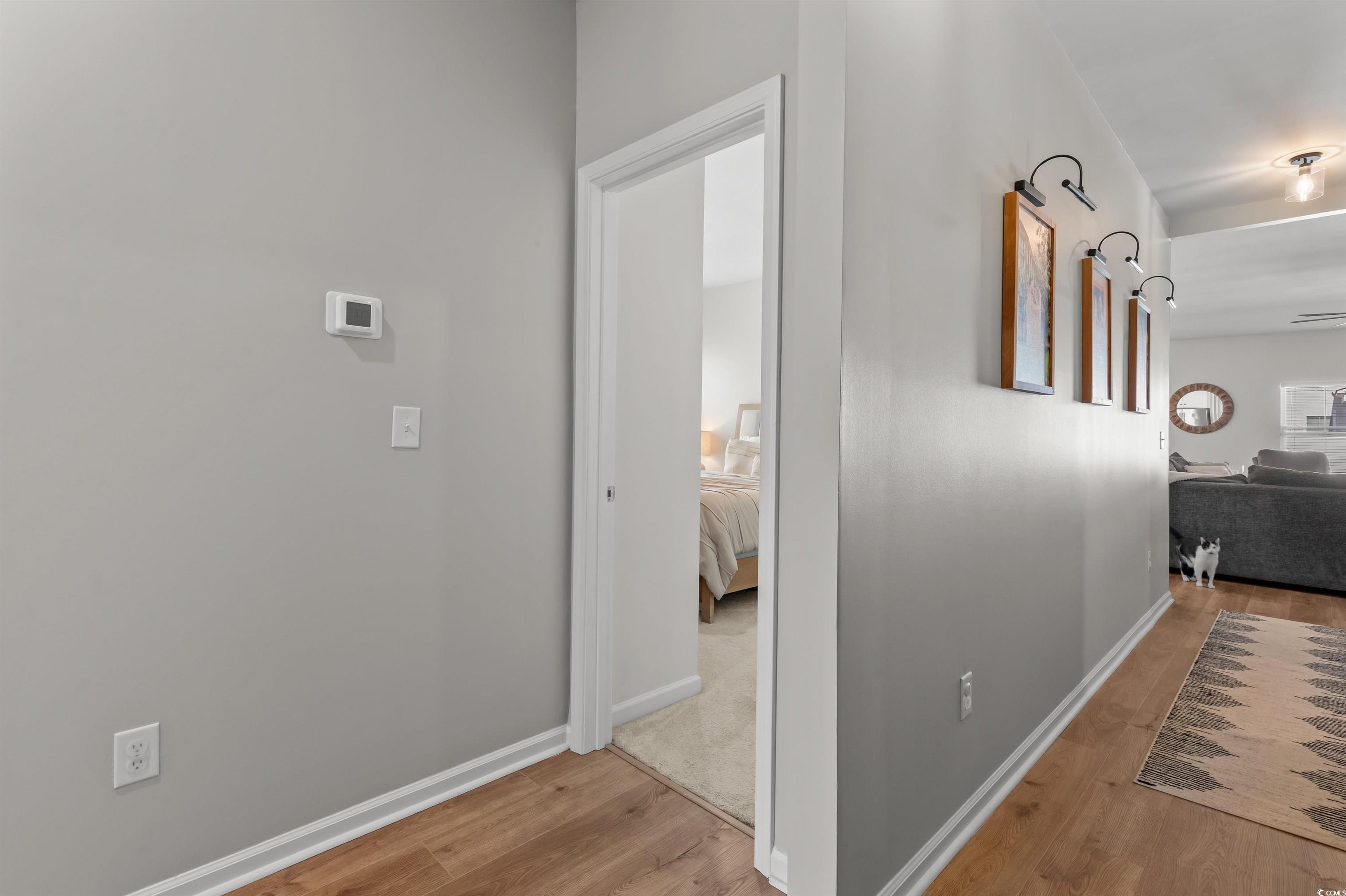 1067 Saltgrass Way Myrtle Beach, SC 29588 - Photo 3 of 40 Corridor with light wood-type flooring and baseboards