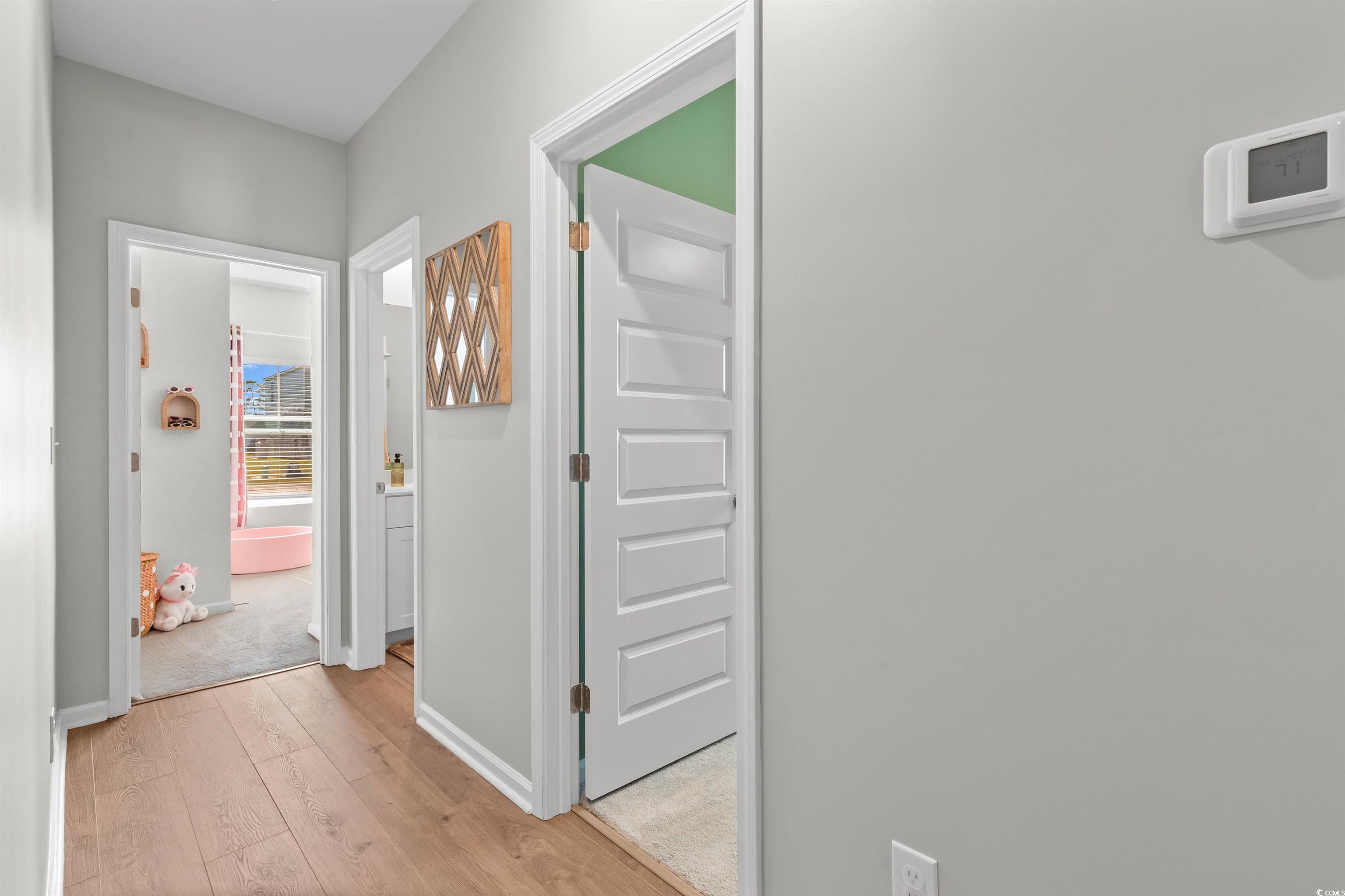 1067 Saltgrass Way Myrtle Beach, SC 29588 - Photo 4 of 40 Corridor featuring light wood-style flooring and baseboards