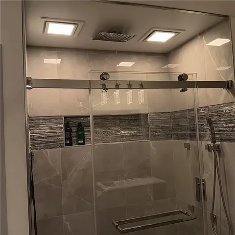 a bathroom with a shower