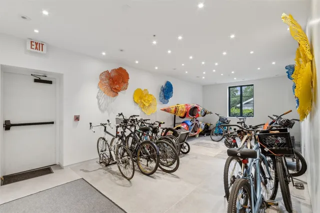 a view of a large building with a city view