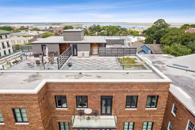 a view of a city from a balcony