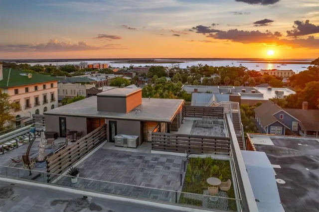 an aerial view of multiple house