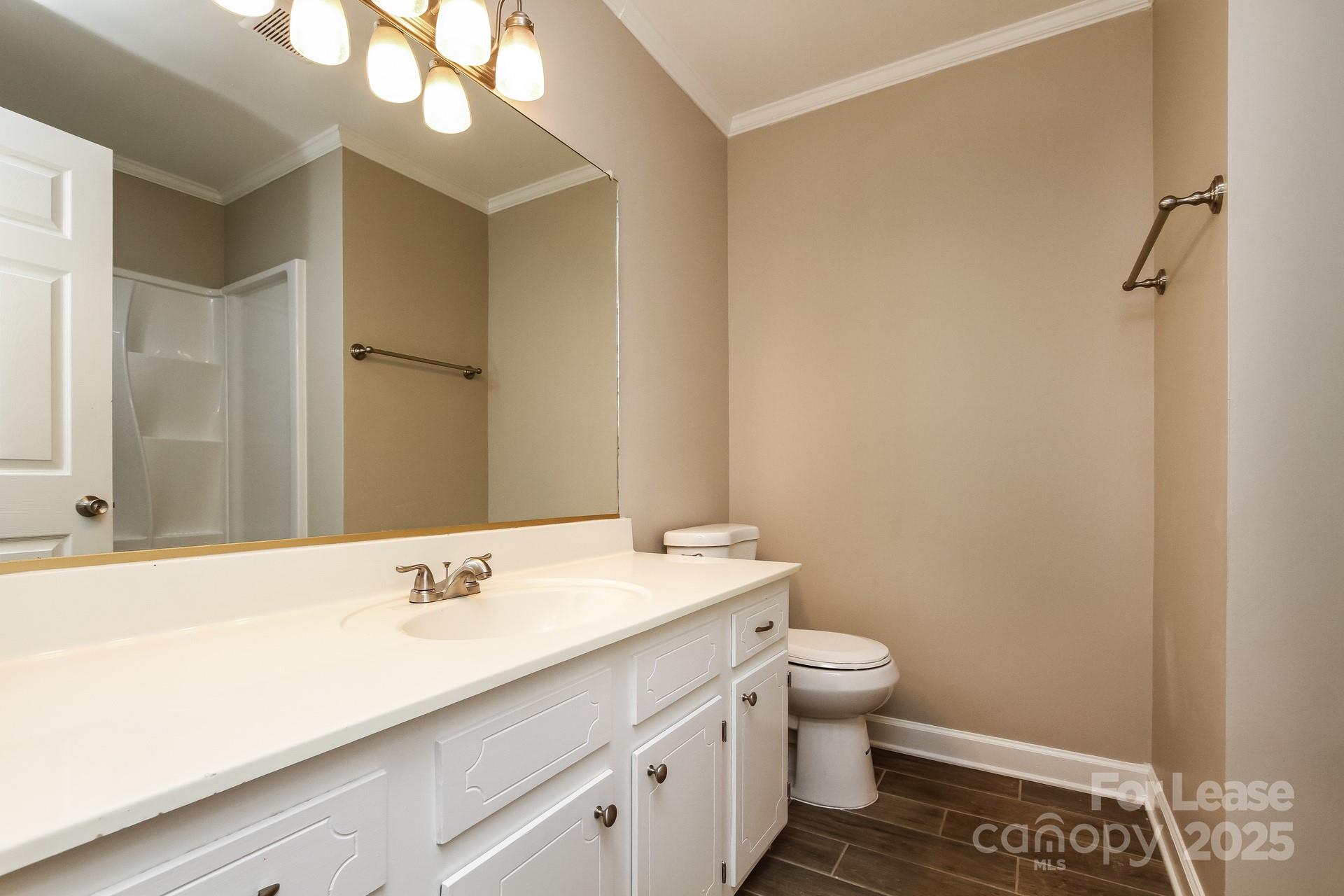 144 Buffaloway Road Statesville, NC 28677 - Photo 14 of 16 a bathroom with a sink a toilet and a mirror