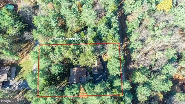 a view of a white house with large windows and a small yard