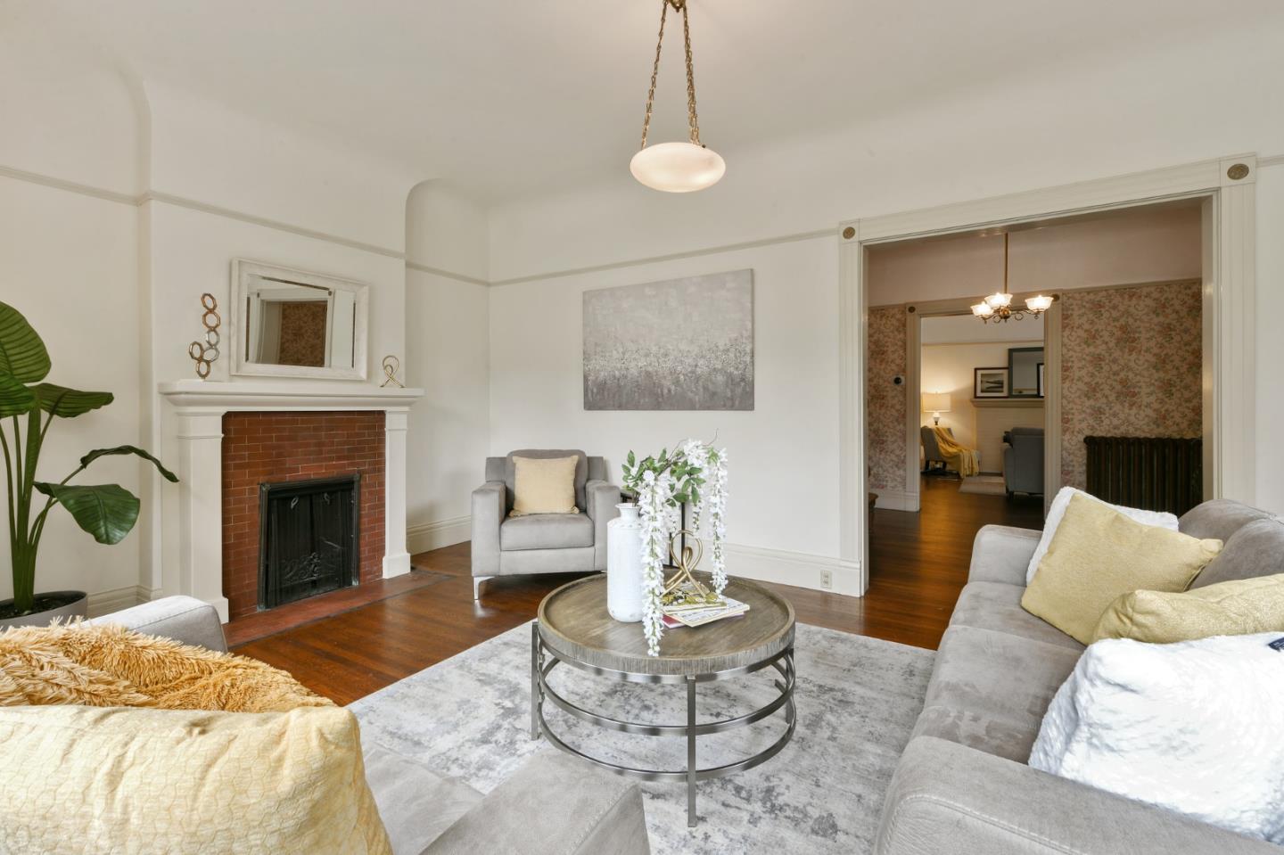 1106 Grand Street Alameda, CA 94501 - Photo 17 of 100 a living room with furniture and a fireplace
