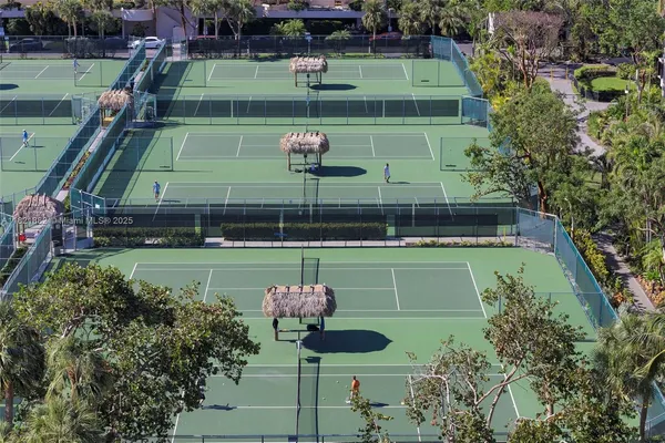 a view of a park with slide
