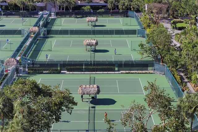 a view of a park with slide