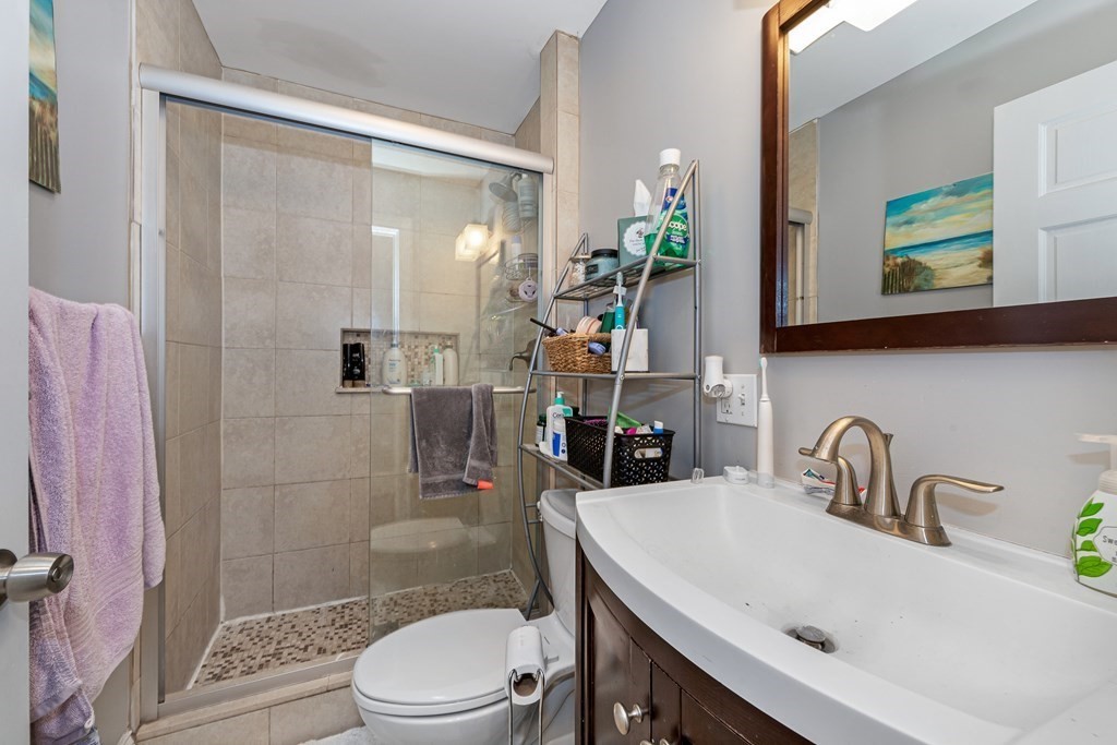 16 Sewall Street Boston, MA 02120 - Photo 37 of 42 a bathroom with a sink a toilet and shower